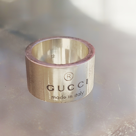 Gucci Sterling Silver Unisex Icon Trademark Ring Size 6 (12) - Picture 3 of 8
